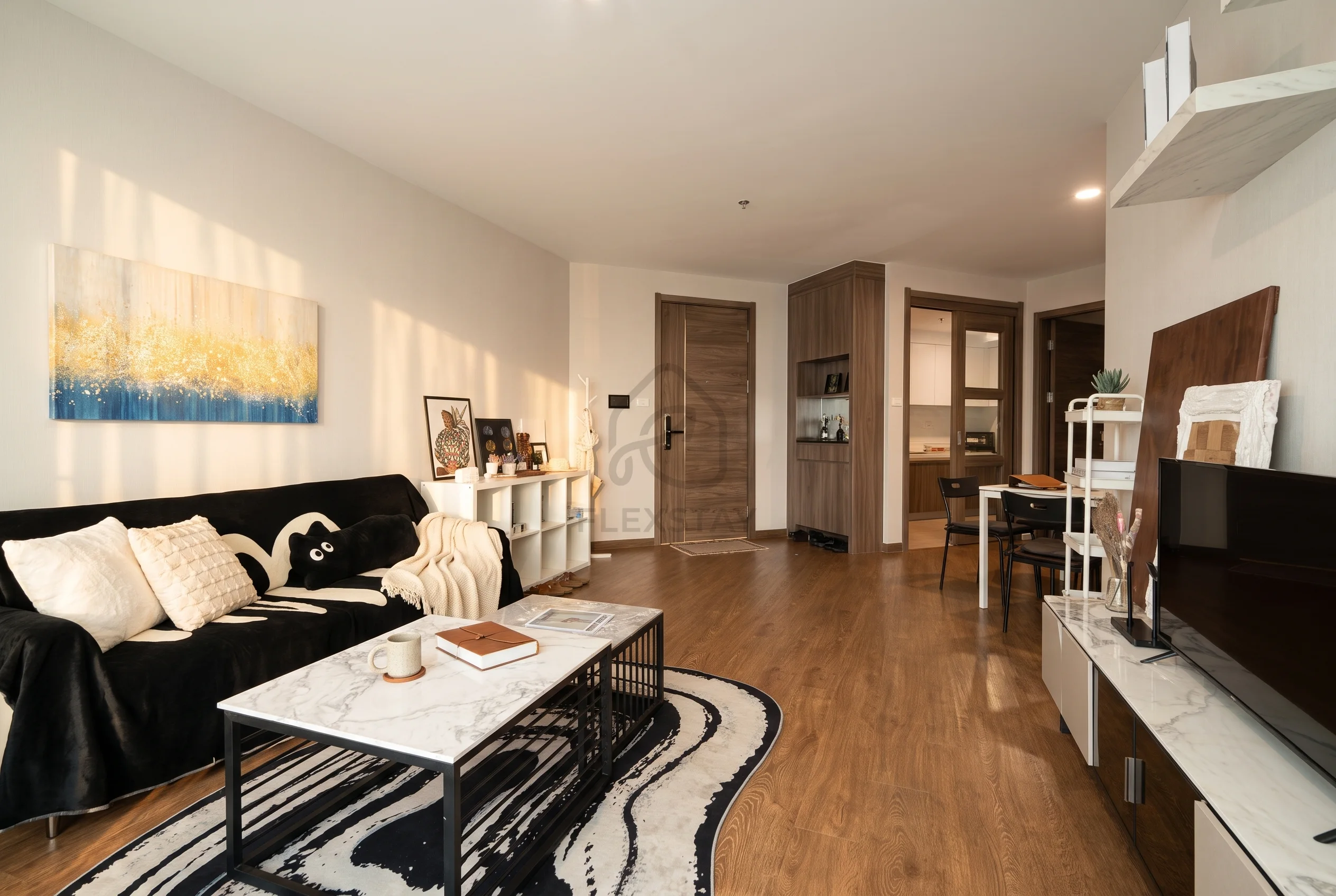 16th-Floor 76 sqm 2BR at Artisan Ratchada furnished monthly rental in Huai Khwang