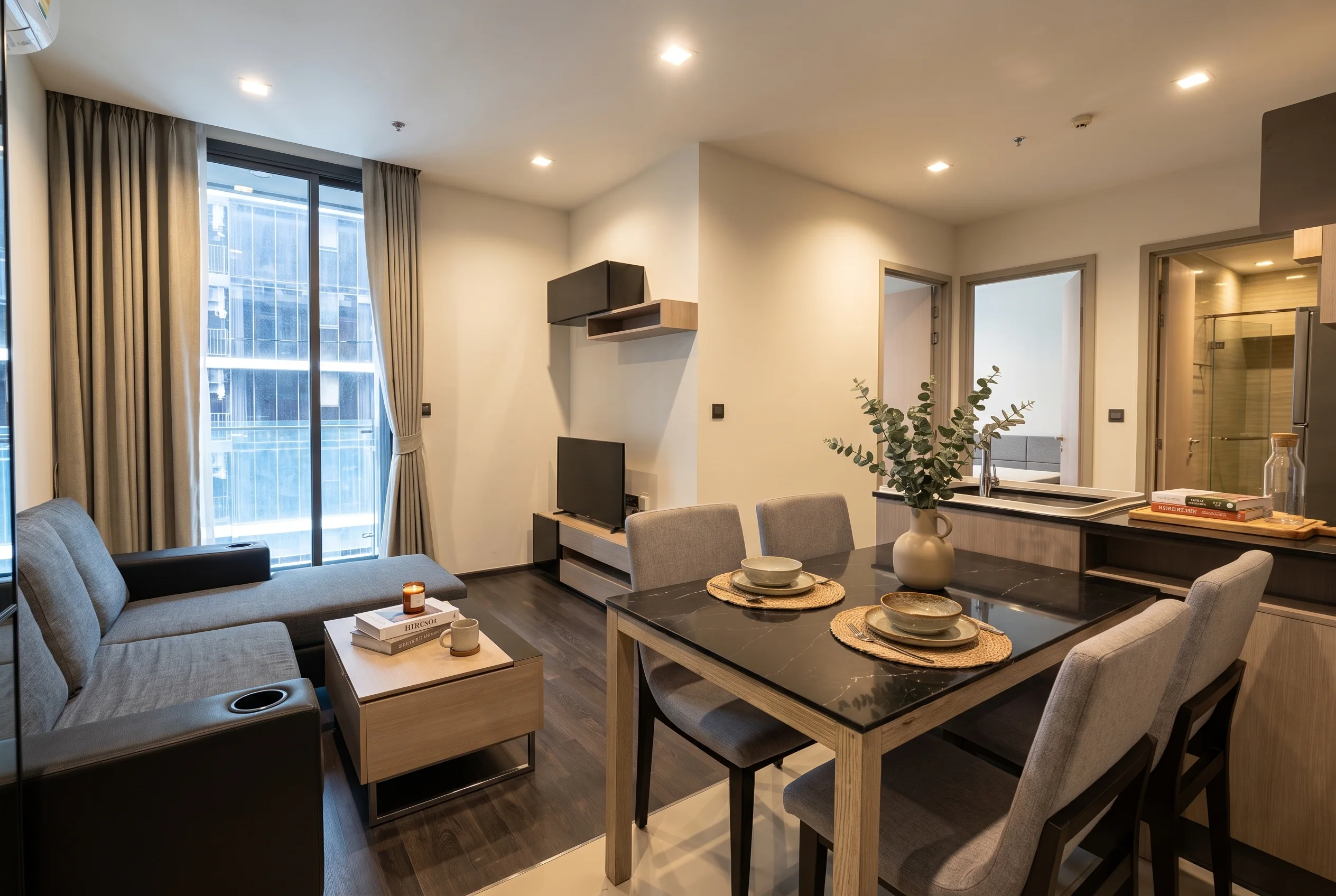 The LINE Asoke-Ratchada · 2 Bedrooms furnished monthly rental in Rama 9